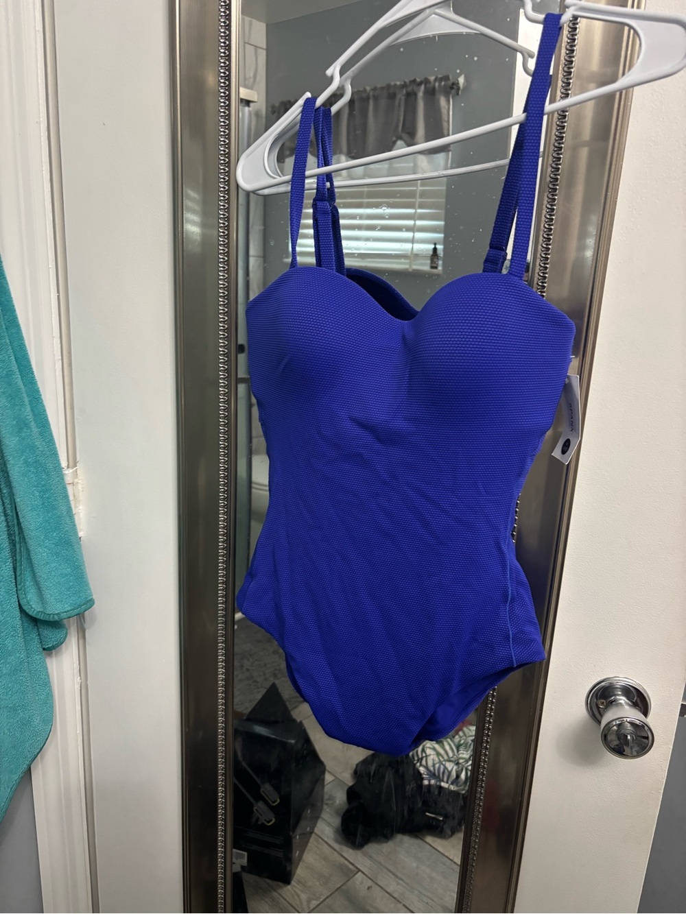 SPANX Royal Blue Textured One-Piece Swimsuit